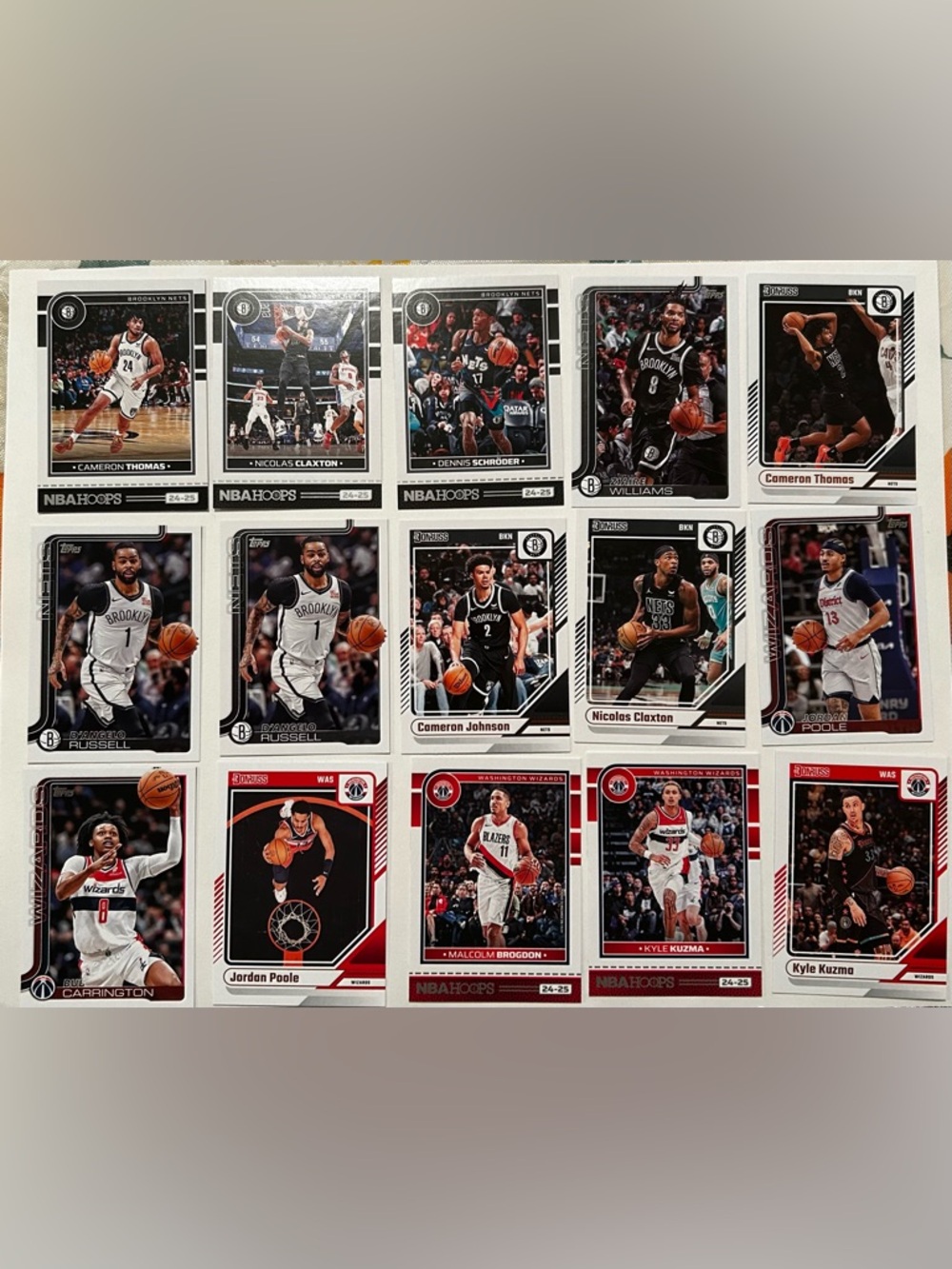 Lot 68 Brooklyn Nets & Wizards nba basketball cards collection